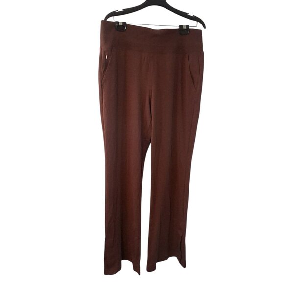 Athleta Venice high rise wide leg pants womens L T large tall brown flare - Picture 1 of 6